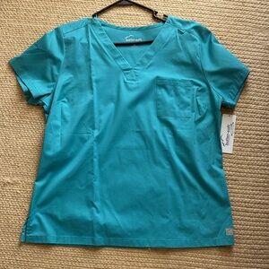 Teal V-Neck Scrub Top